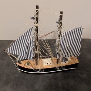 Striped Sailboat Model Decor